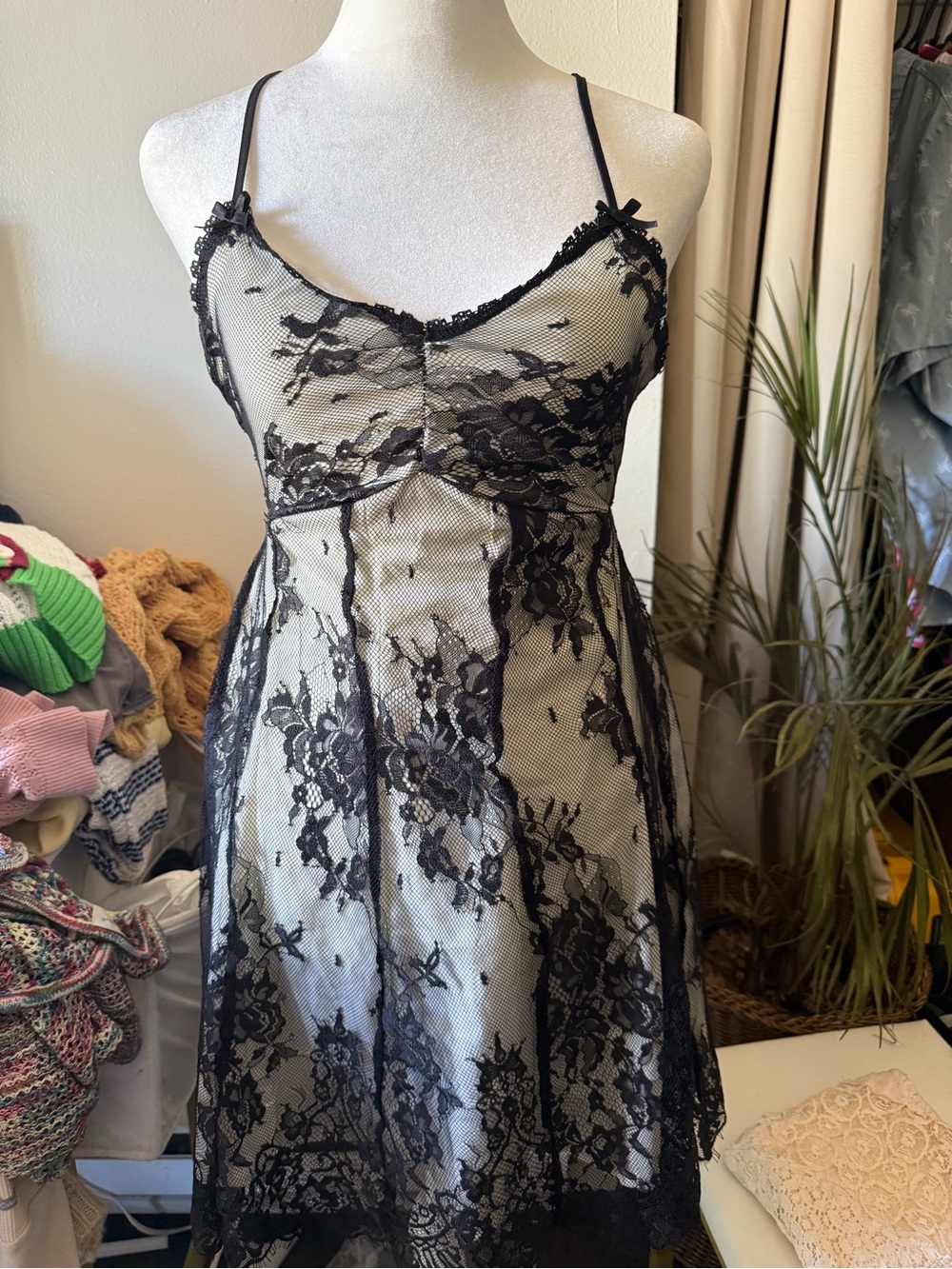 Forever 21 Black Lace Overlay Slip Dress